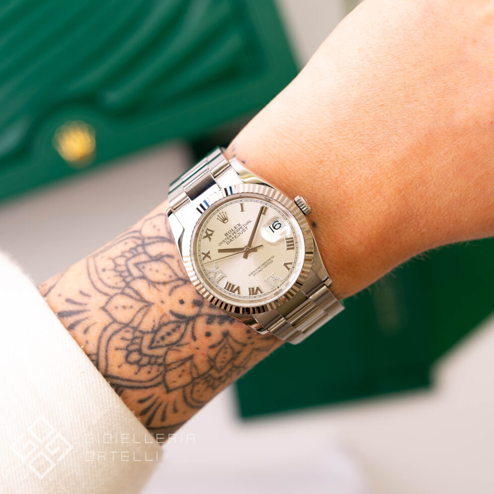 Rolex Datejust 36 Grigio con Diamanti | 126234 | Like New | Full Set